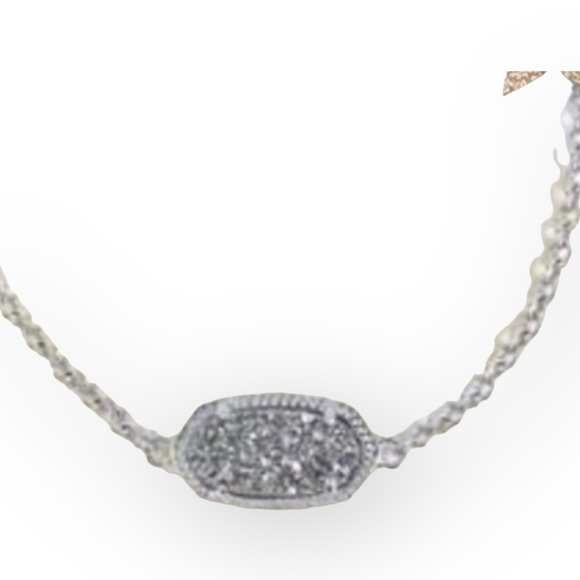 Kendra Scott Elaina Platinum Drusy Pendant Rhodium Bracelet NEW 1806 - Picture 2 of 4